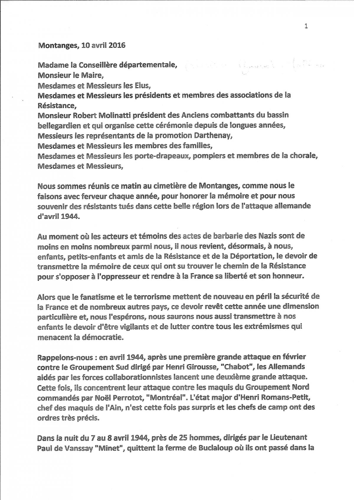MONTANGES discours page 1
